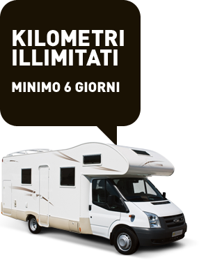 Se affitti il camper per più di 6 giorni Kilometraggio illimitato per i primi 6 giorni